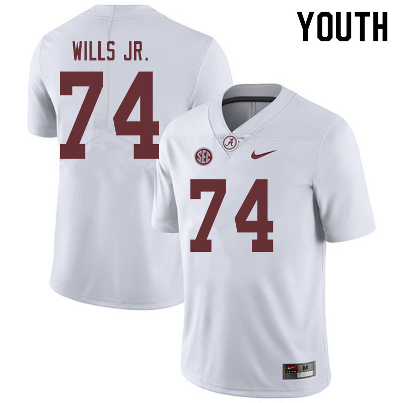 Alabama Crimson Tide Youth Jedrick Wills Jr. #74 White NCAA Nike Authentic Stitched 2019 College Football Jersey RU16Q14QE